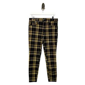 WILD FABLE YELLOW BLACK PLAID SKINNY JEANS SIZE 4